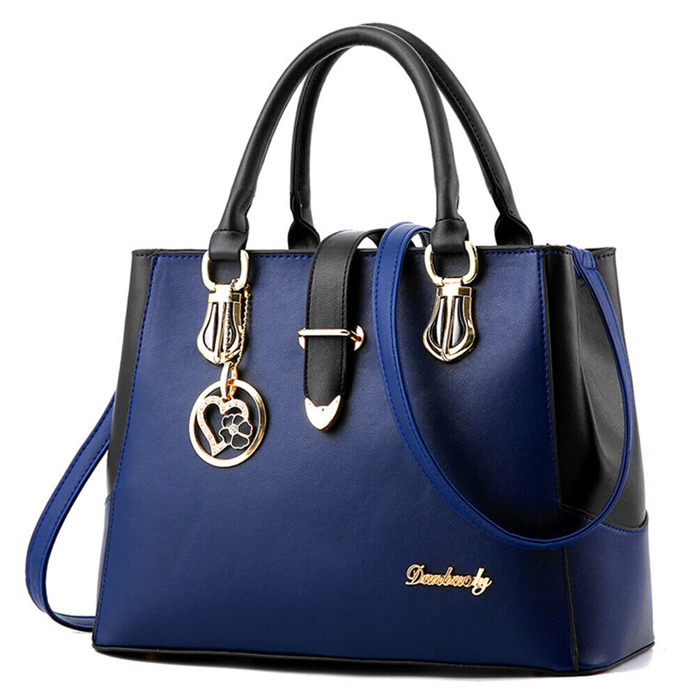 Women PU Leather Handbag Top Handle Tote Crossbody Shoulder Bag Satchel Purse 24Hr Smart